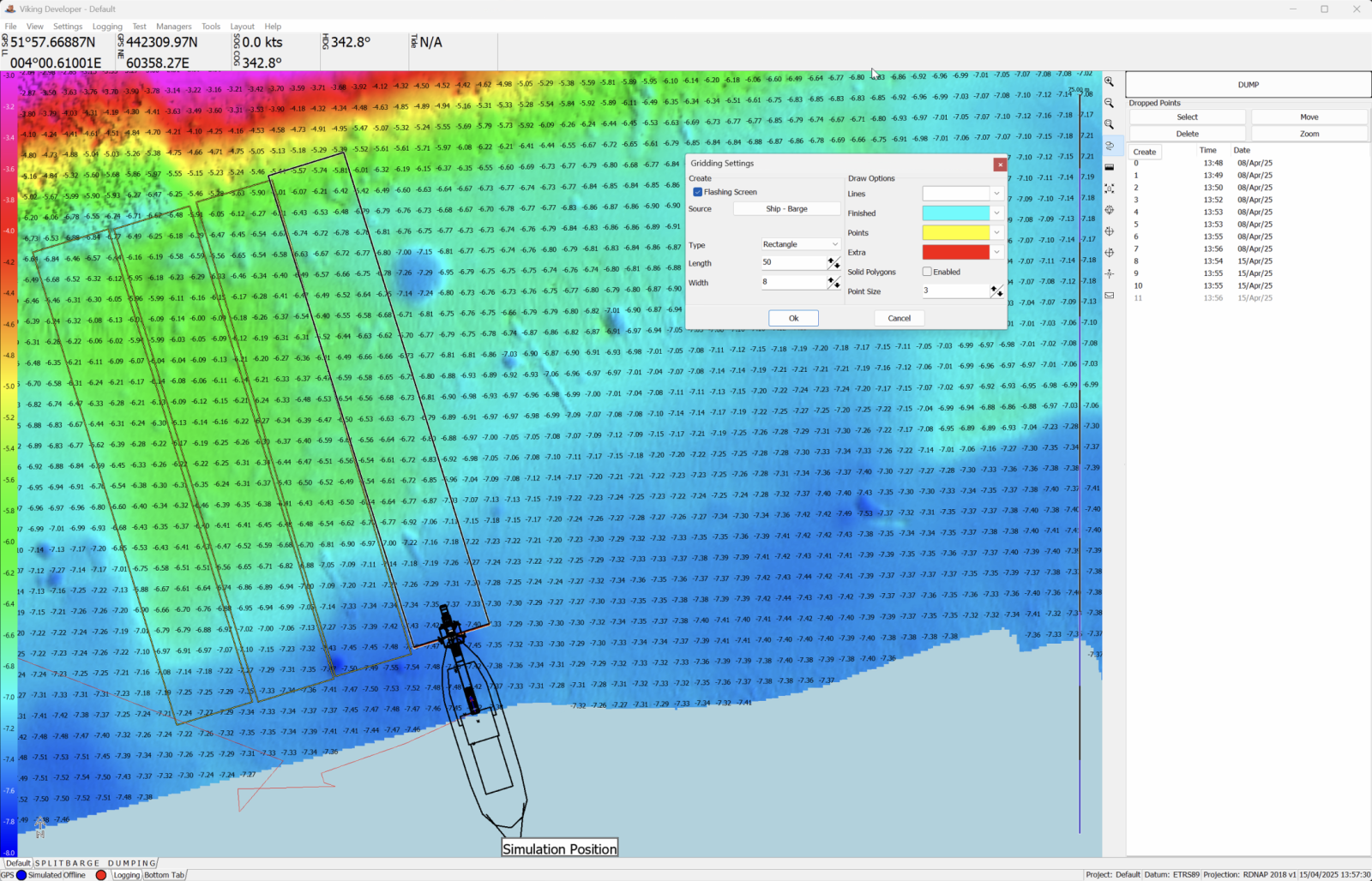 Viking split barge visualization